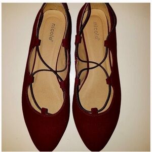Nicole Women's Deep Red Flats